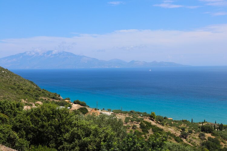 The northeastern coast line of Zakynthos