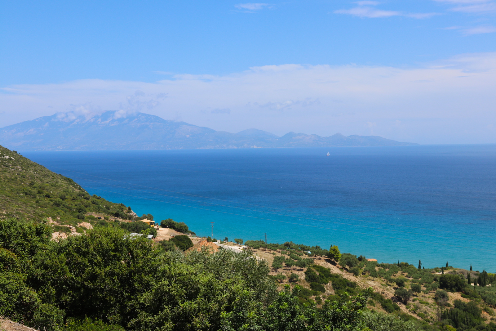 De noordoostelijke kustlijn van Zakynthos