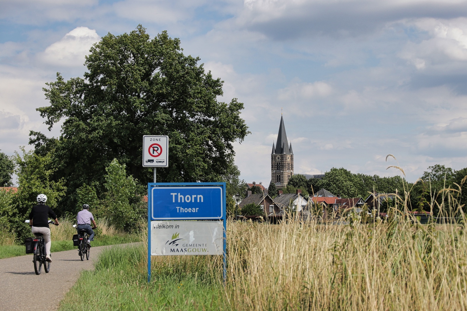 Uitzicht op het historische stadje Thorn in Limburg