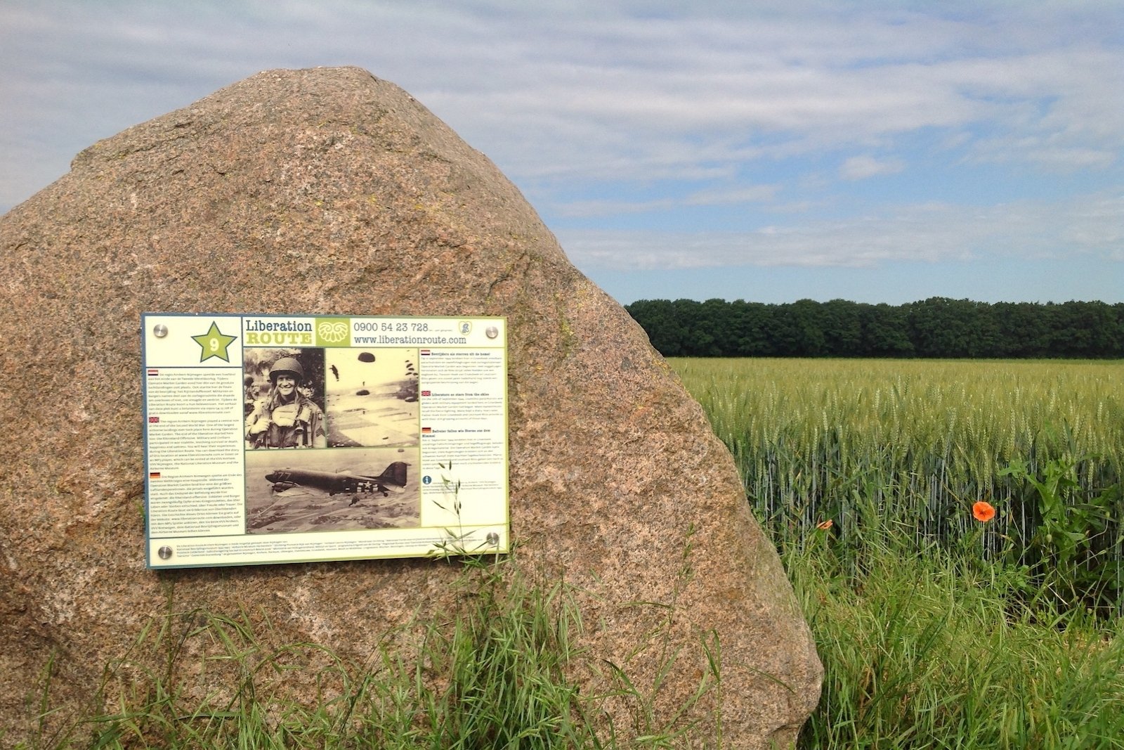 Wijnhoeve De Colonjes, Liberation Route Markering 9 in Groesbeek