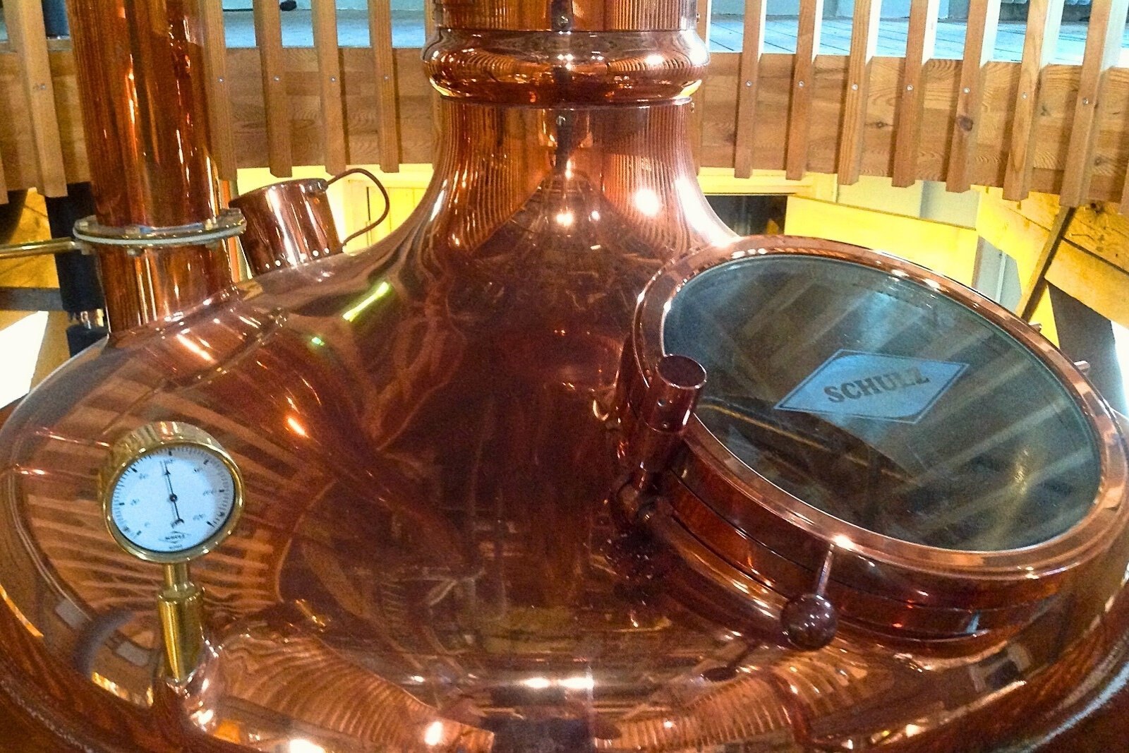 Copper brew kettles at Maallust brewery in Veenhuizen