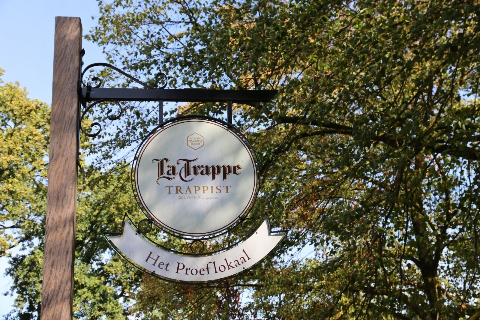 Outdoor sign La Trappe Trappist brewery & taproom