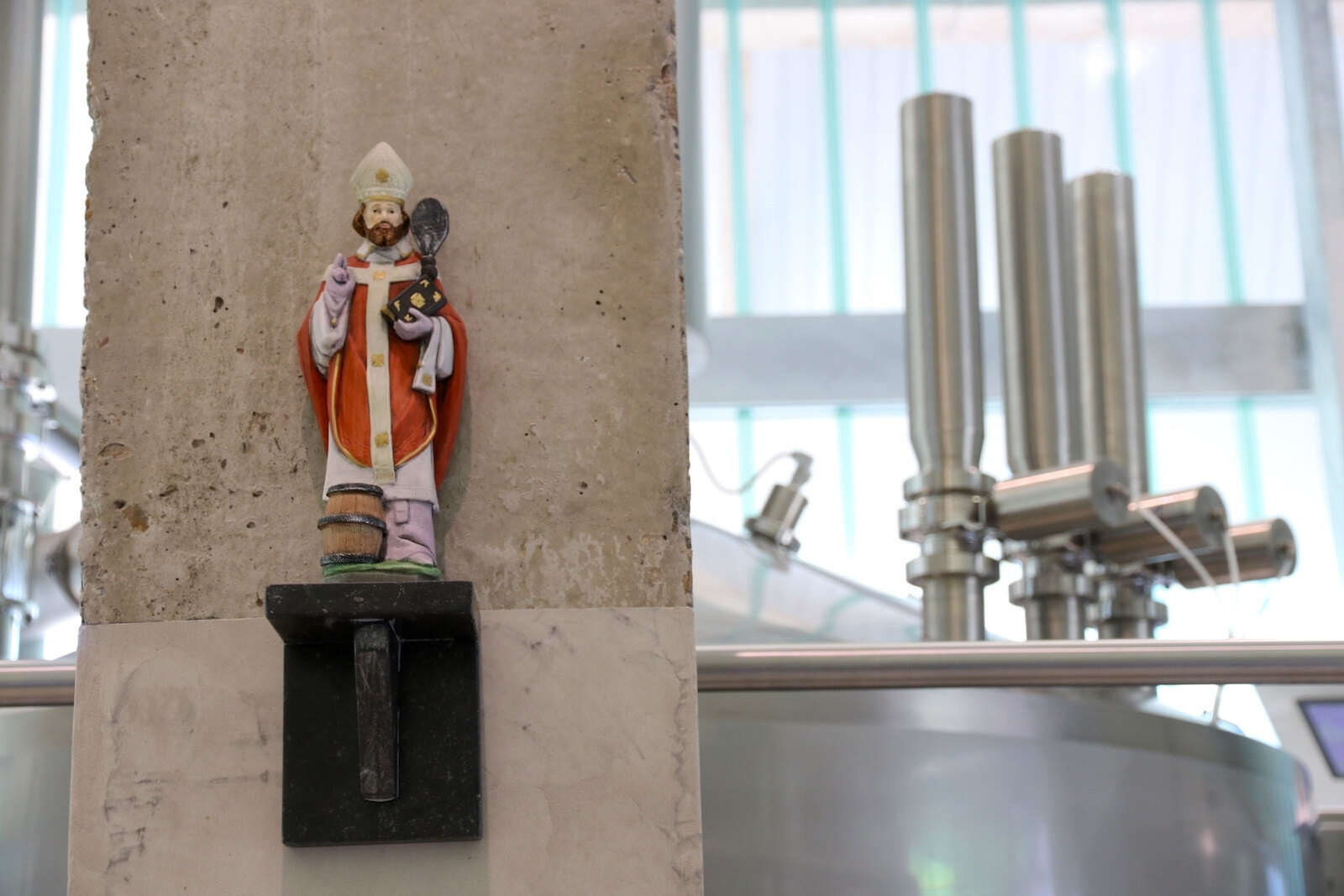 Statue of Saint-Arnold, patron saint of brewers at Zundert Trappist brewery.