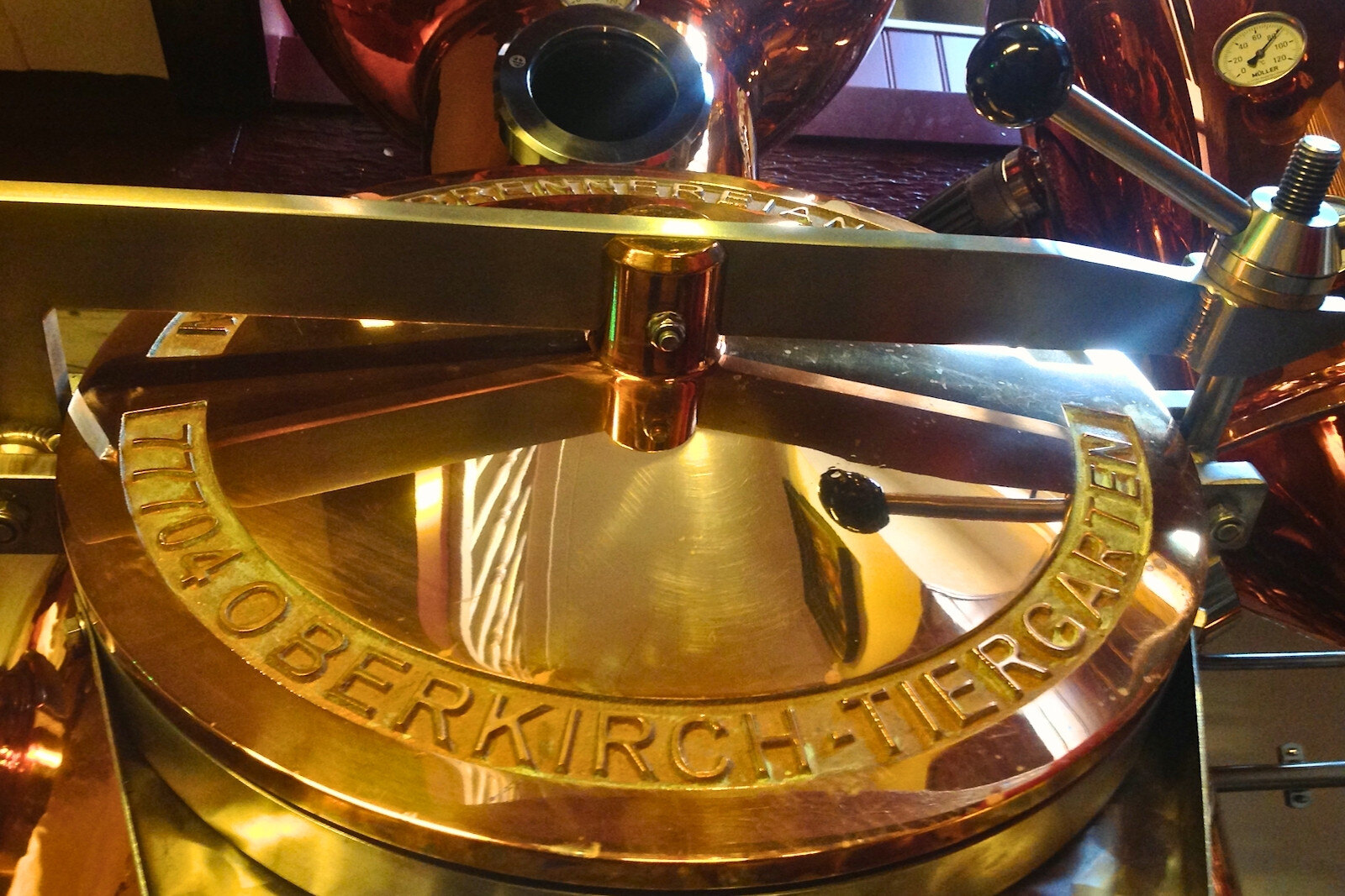 Copper distillation kettle at Rutte Distillery