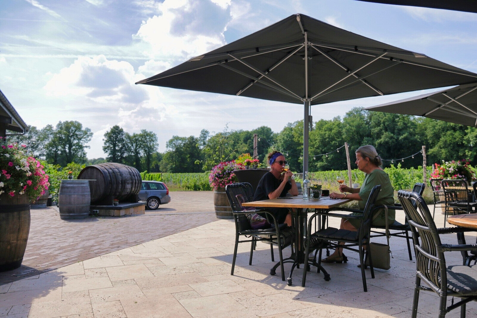 Outdoor terrace Wijngaard Hof van Twente, winery in the province of Overijssel.