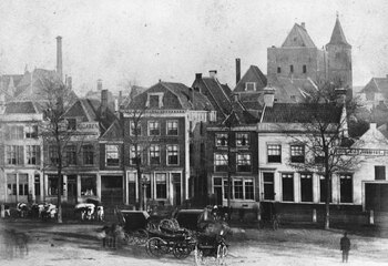 City castle Oudaen as seen from Vredenburg square in the 19th century 