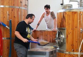 Brew room of Walhalla Brewery in Amsterdam