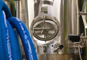 Fermentation tank in the cellar of Gooische Brewery in Hilversum