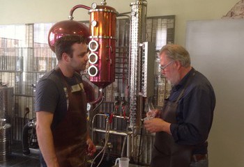 Sculte distillery owner and founder Gerard Velthuis (to the right) and Roy Kroeze 